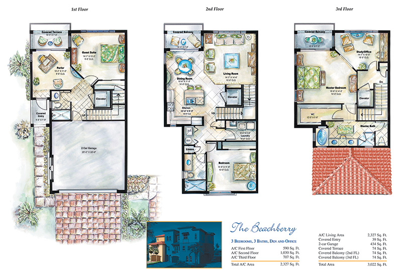Floor plan for Beachberry Villa