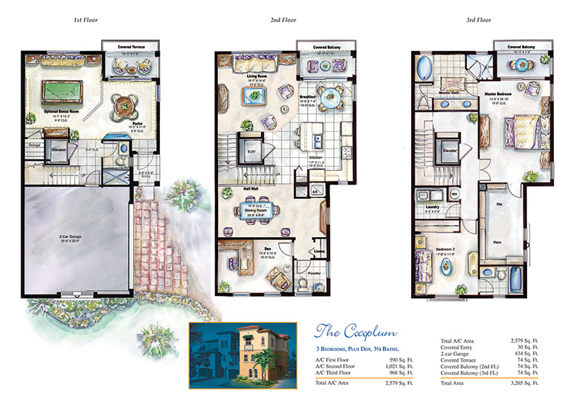Floor plan for Cocoplum Villa